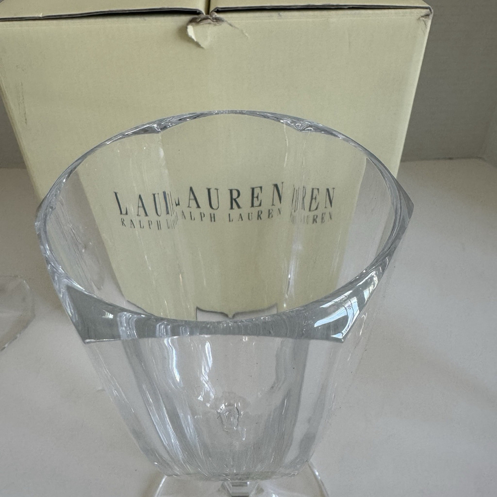 Ralph Lauren Lumiere Crystal Goblets, Etched LRL Set Of 4 RARE** - Picture 8 of 14